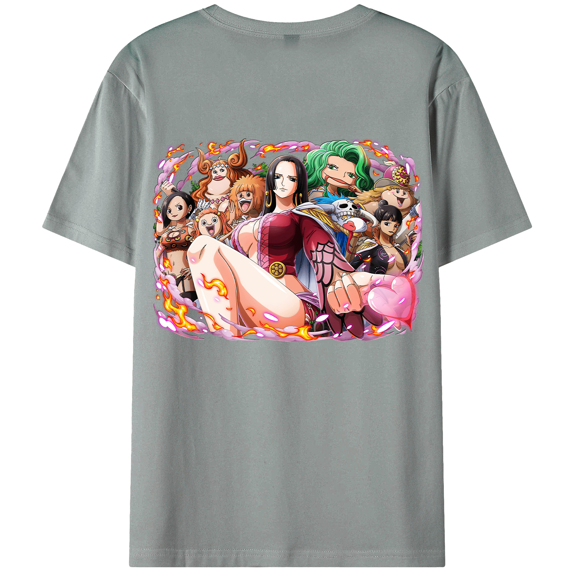 ワンピース ボア・ハンコック ONE PIECE Boa·Hancock 綿100％ メンズ半袖Tシャツ（バックプリント） 通気性